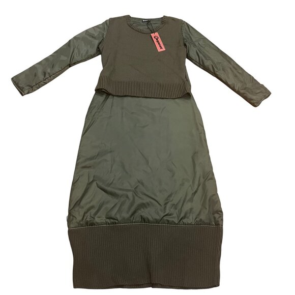 Repeat 2-Piece Midi-Maxi Skirt & Top Set, NWT, Olive Green, XL - Picture 1 of 11